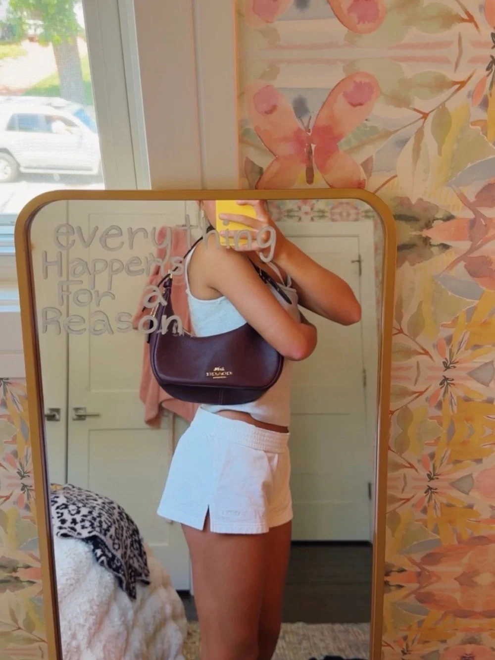 Coach Pebbled Leather Hobo Bag in Burgundy with Gold Hardware